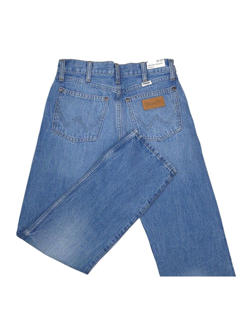 Wrangler Sunset 651 Mid Rise Straight Jeans 24x29 Blue Denim Womens